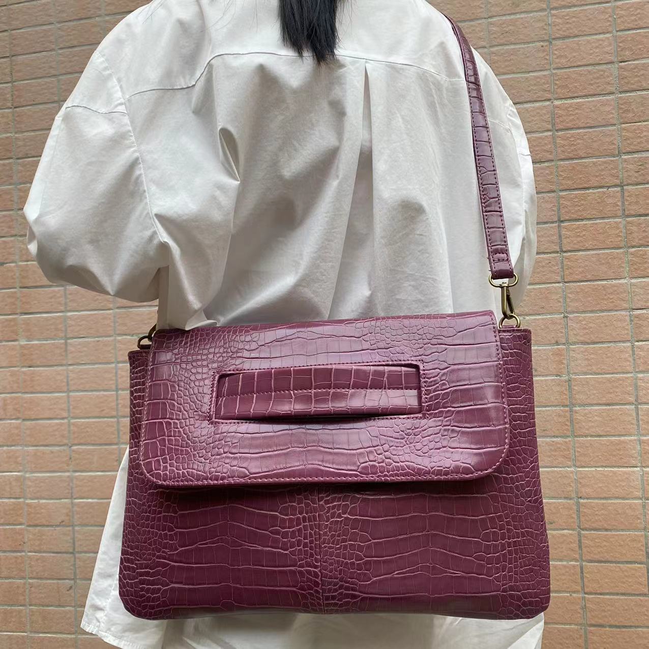 Pattern Strap Clutch Large Capacity File Handbags