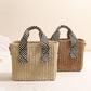 Versatile Straw Solid Color Woven Vacation Style Beach Crossbody Bags