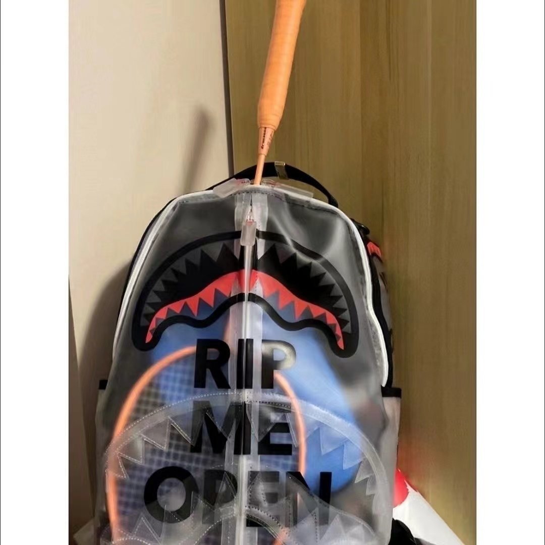 Shark Spoof Transparent Large Capacity Male Backpacks