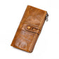 Women's Solid Color High-grade Cowhide Long Billfold Ladies Wallets