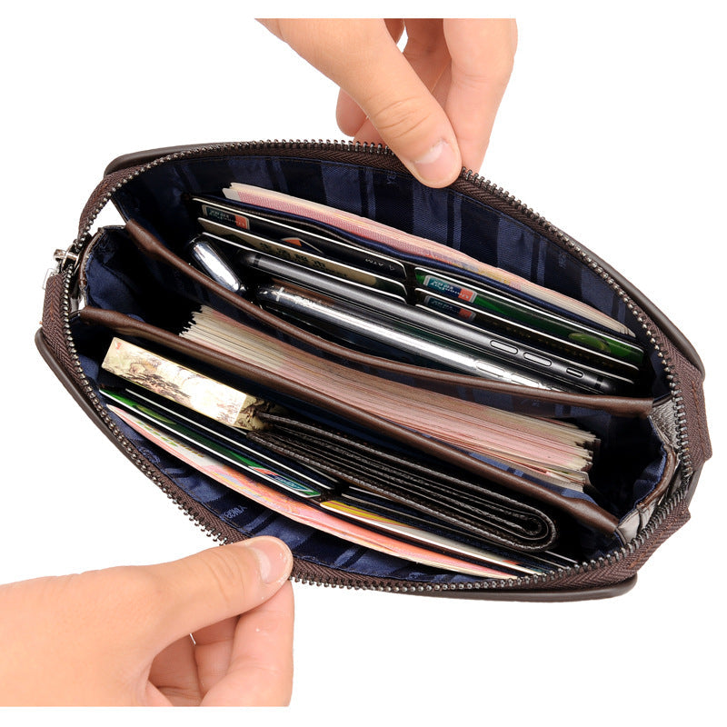 Men's Large Capacity Clutch Business Soft Leather Men's Handbags