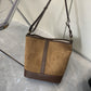 Women's Retro Large Capacity Suede Stitching Underarm Shoulder Bags