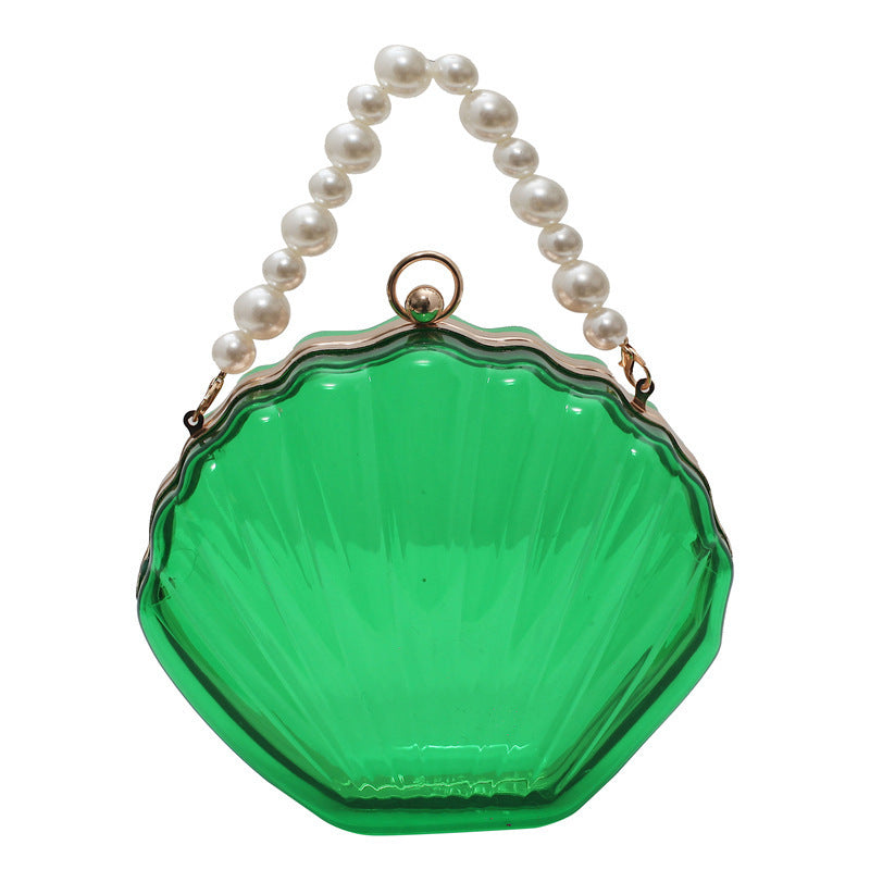 Beaded Clip Shell Pearl Chain Acrylic Shoulder Bags