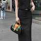 Women's Contrast Color Portable Light Luxury V Handbags