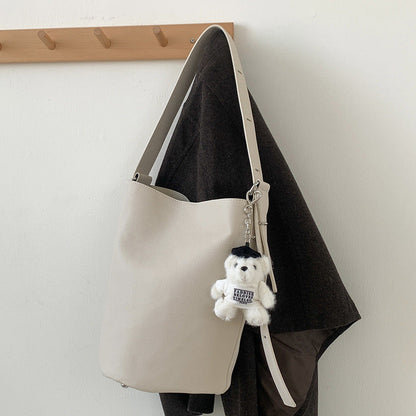 Women's Retro Classic Solid Color Fashion Large Capacity Bucket Bags