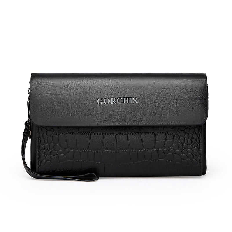 Men's Classic Clutch Password Multiple Slots Crocodile Men's Handbags