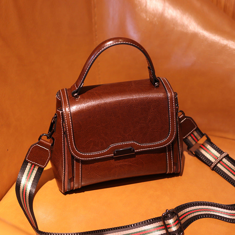Women's Genuine Leather Fashion Advanced Texture Small Square Bags