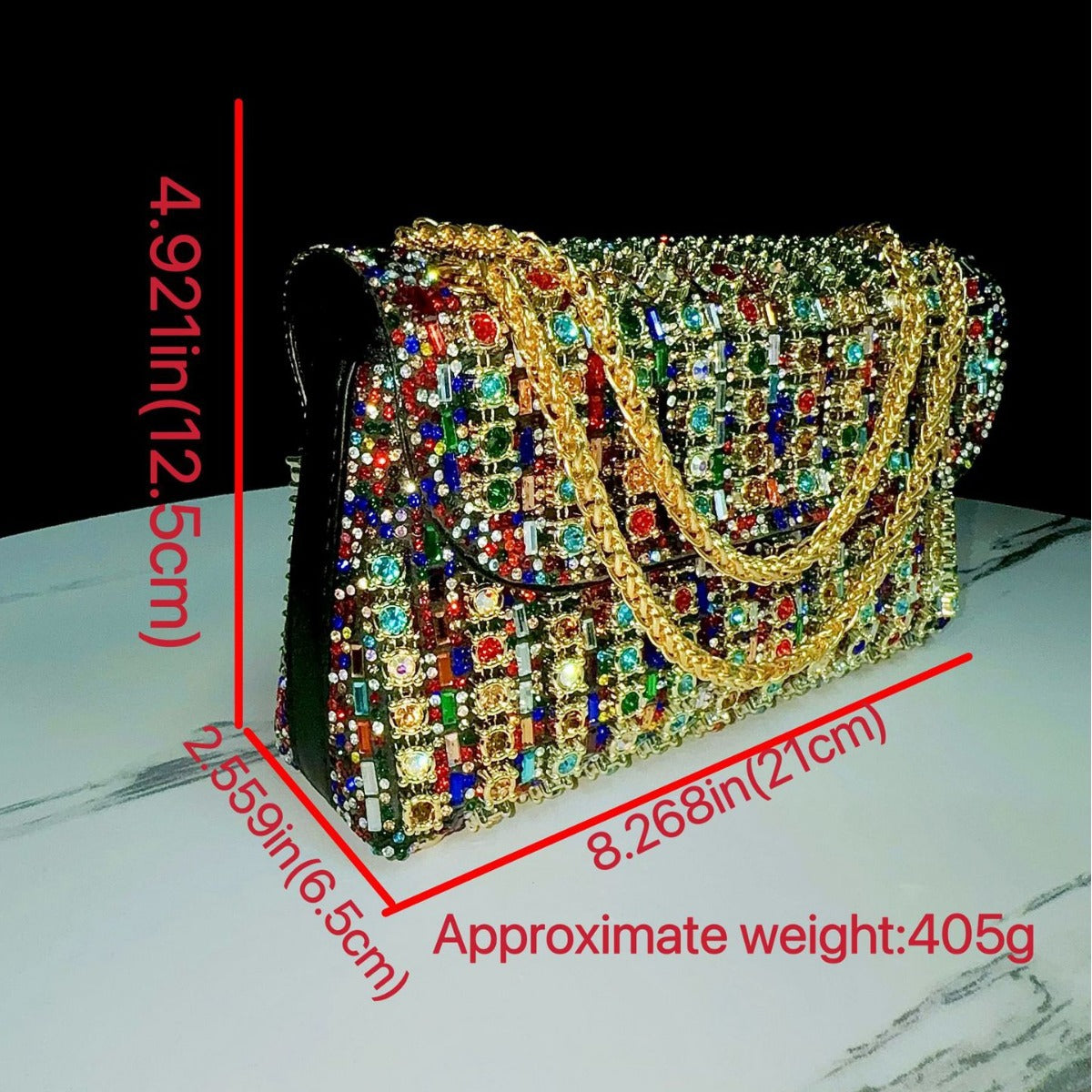 Women's Full Diamond Underarm Banquet Dress One Bags