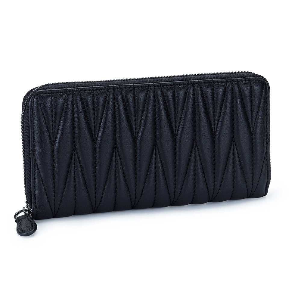 Women's Long Genuine Leather Multiple Slots Sheepskin Large Ladies Wallets