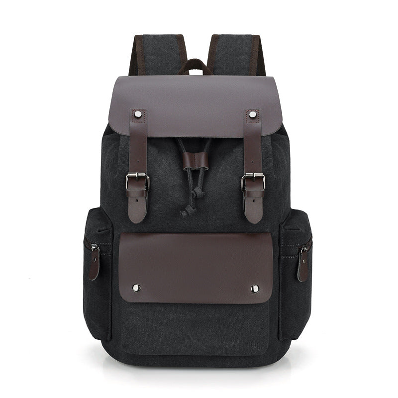 Men's Canvas Computer Personalized Fashion Drawstring Flip Backpacks