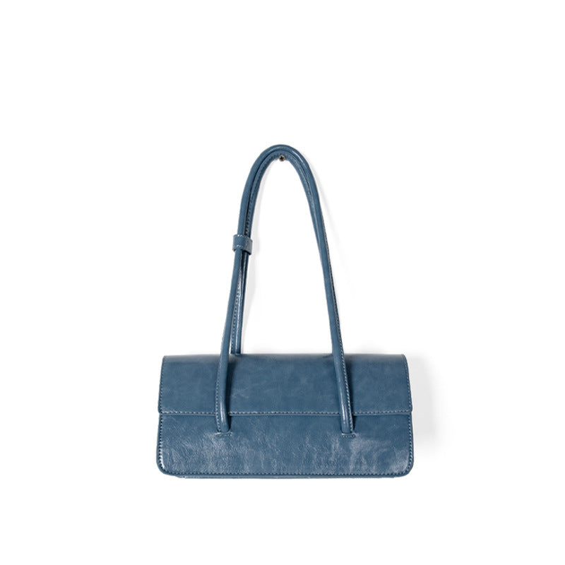 Women's Design Oil Wax Leather Underarm Advanced Texture Shoulder Bags