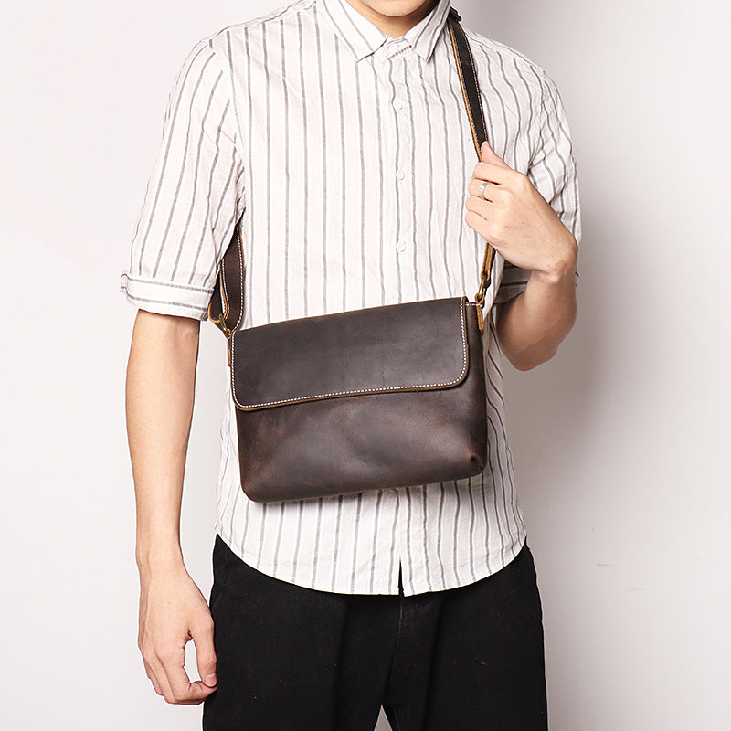 Women's & Men's Source Retro Simple Leather Crazy Horse Large Bags