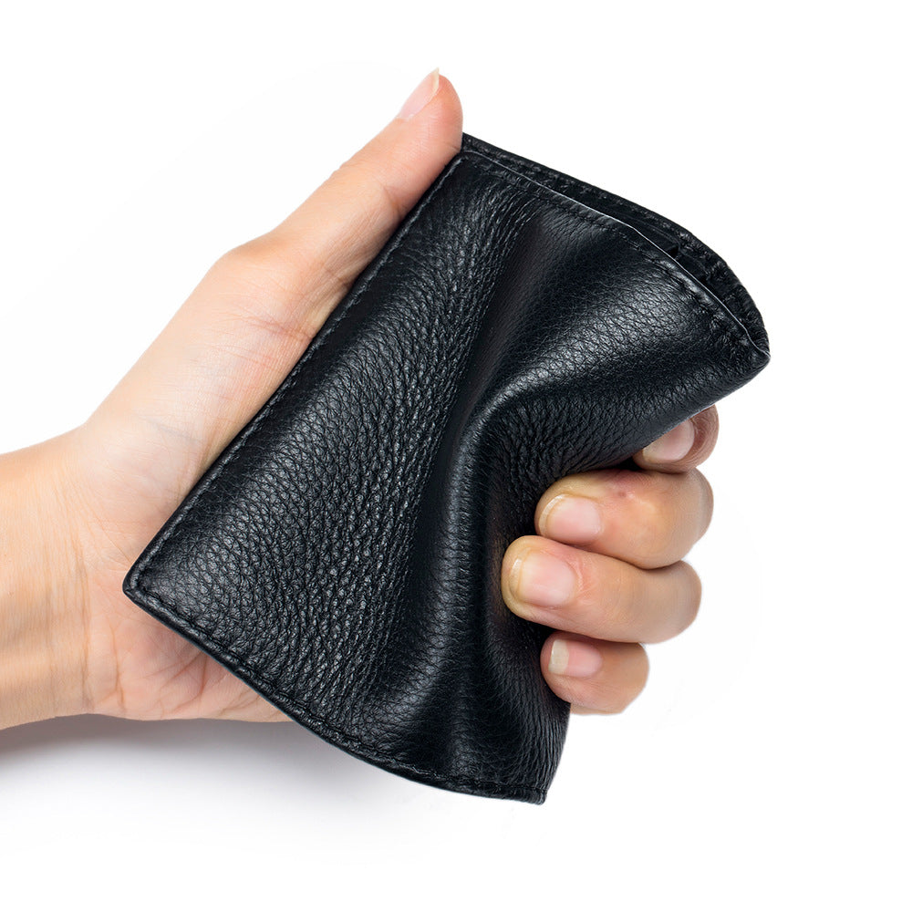 Genuine Leather Short First Layer Cowhide Simple Female Ladies Wallets