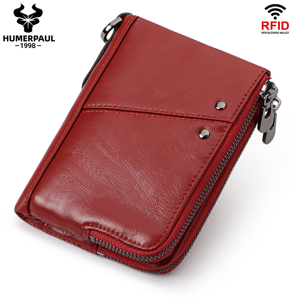 Multicolor Short Double Zipper Vertical Fashion Purses