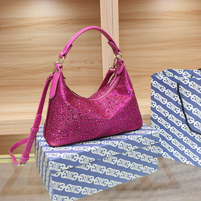Women's High Sense Delicate Rhinestone Dinner Large Handbags