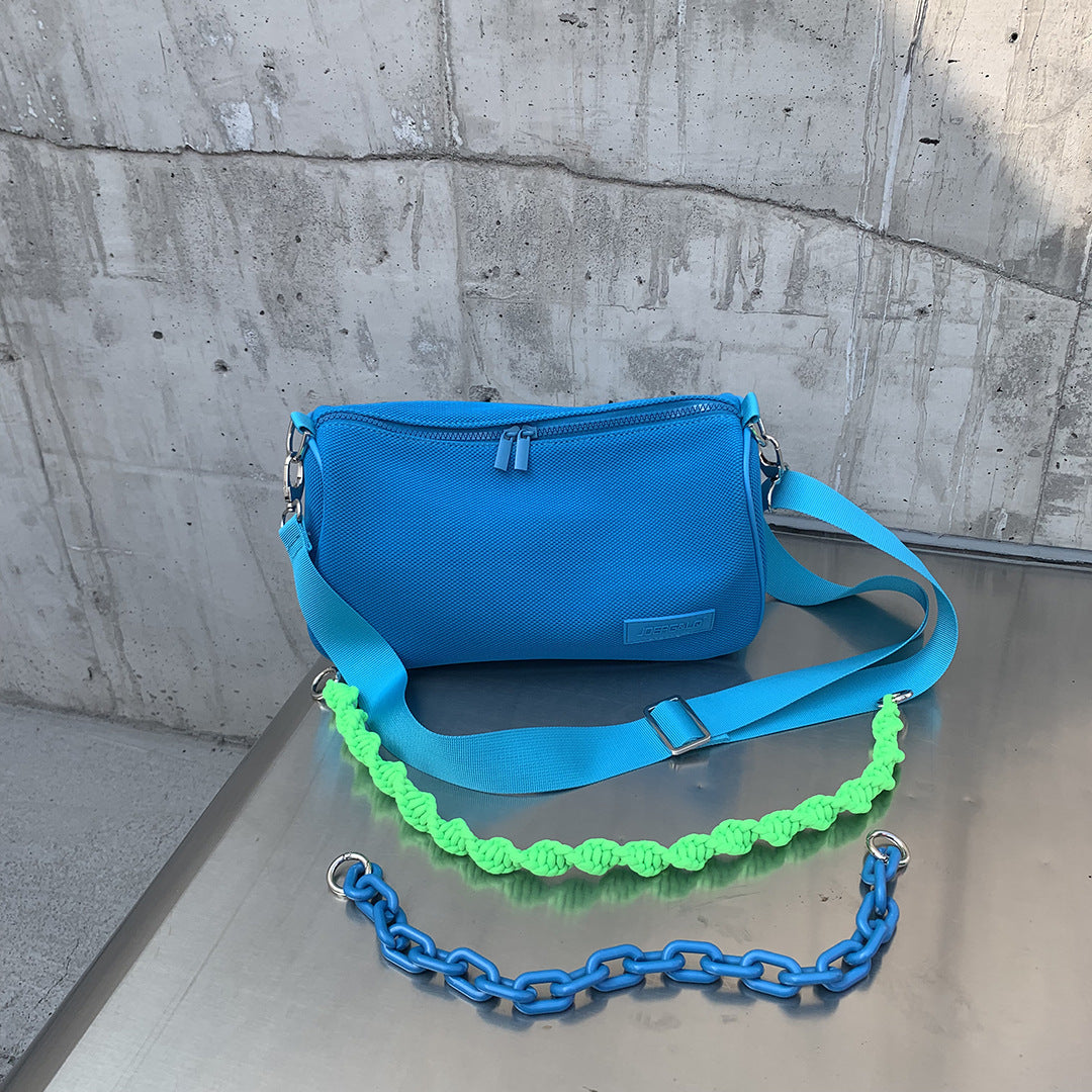 Macaron Female Fashion Grid Chain Large Shoulder Bags