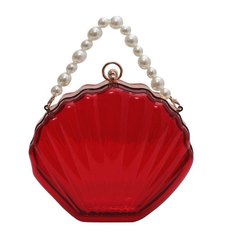 Beaded Clip Shell Pearl Chain Acrylic Shoulder Bags
