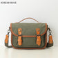 Women's Simple Canvas With Genuine Leather Daily Crossbody Bags