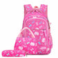 Charming Korean Style Waterproof Three-piece Set Middle School Students' Schoolbags