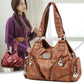 Women's Retro Soft Leather Motorcycle Trendy Quality Crossbody Bags