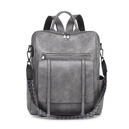 Women's Retro High-grade Soft Leather Large Capacity Backpacks