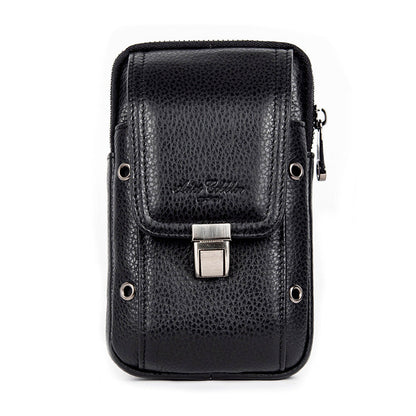 Men's Multifunctional First Layer Cowhide Embossed Iris Phone Bags