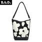 Women's Trendy Striped Portable Fashion Flower Bucket Bags