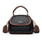 Women's Soft Leather Embossed Simple Round Large Crossbody Bags