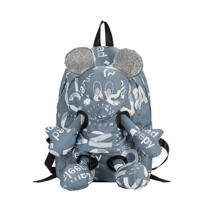 Women's Large Capacity Fashion Letters Contrast Color Backpacks