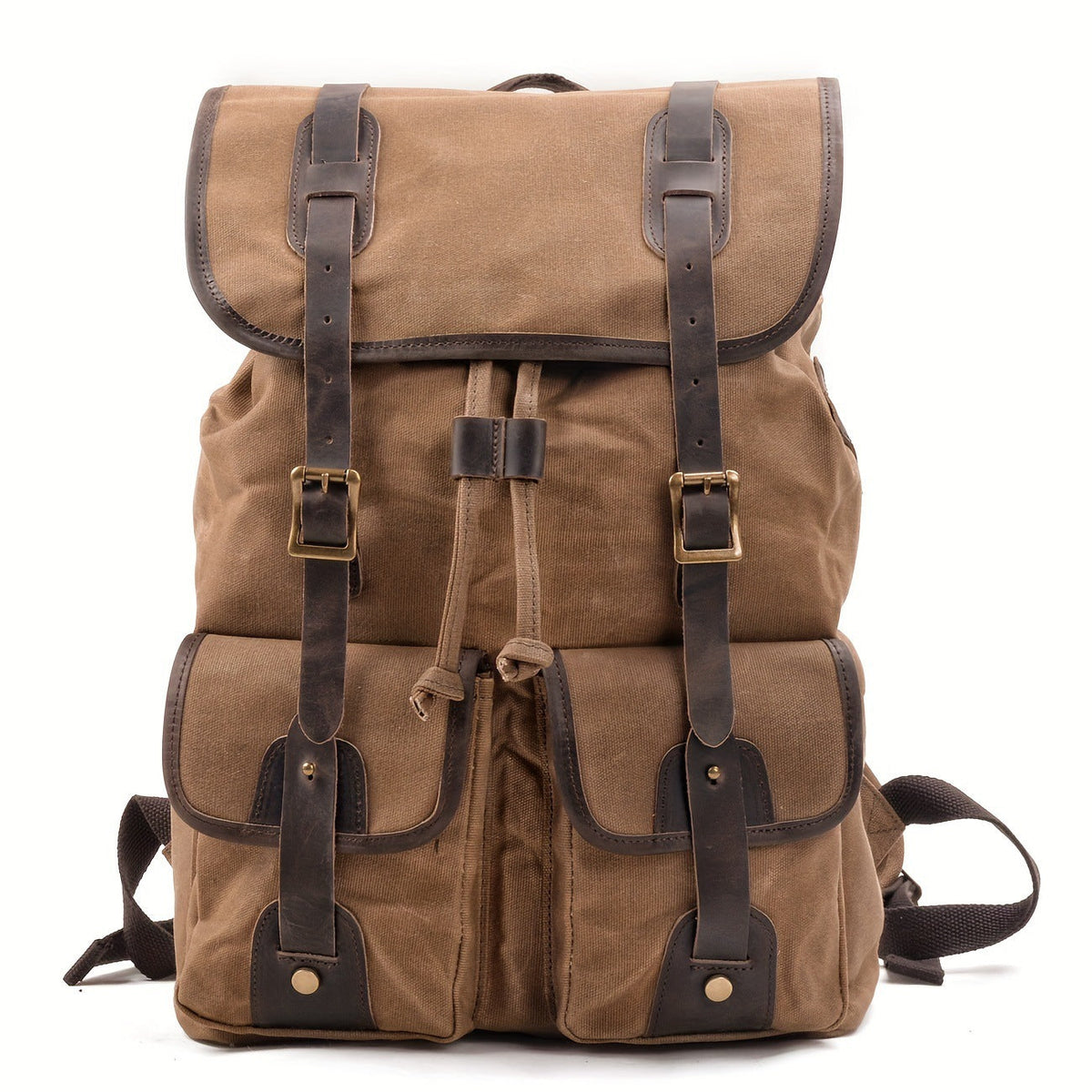 Men's Large Capacity Canvas Waterproof Drawstring Hiking Backpacks