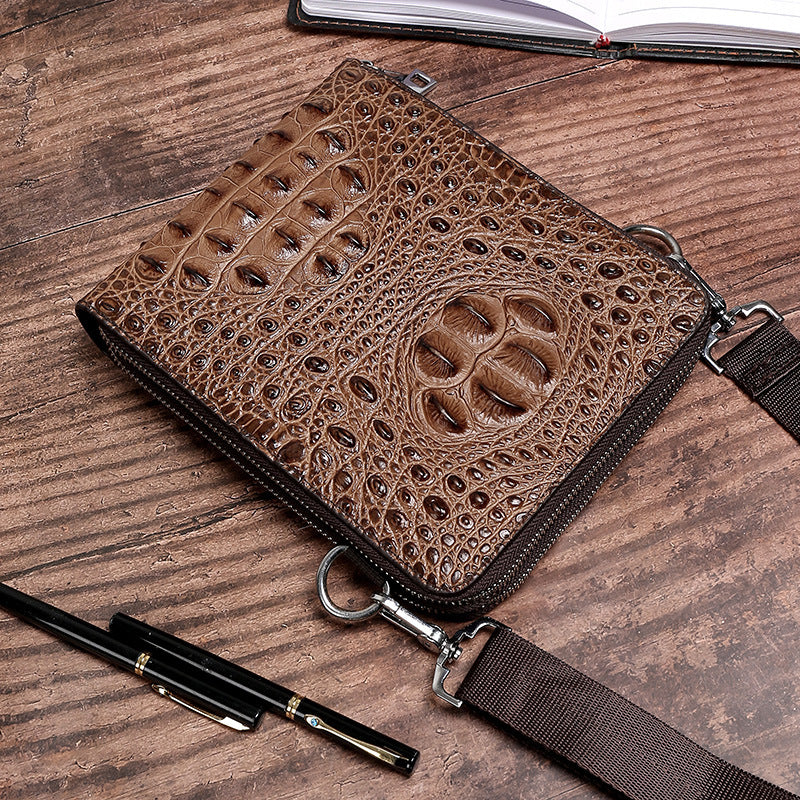 Men's Large Capacity Crocodile Pattern For Trend Men's Handbags