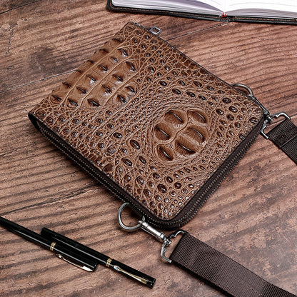 Men's Large Capacity Crocodile Pattern For Trend Men's Handbags