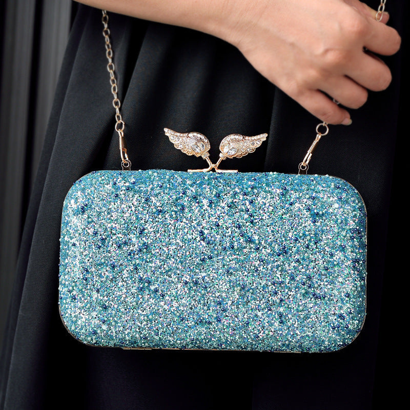 Sequins Dinner Wings Diamond Decorations Dress Garment Black Evening Bags