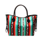 Women's Large Capacity Totes Striped Embossed Flower Shoulder Bags