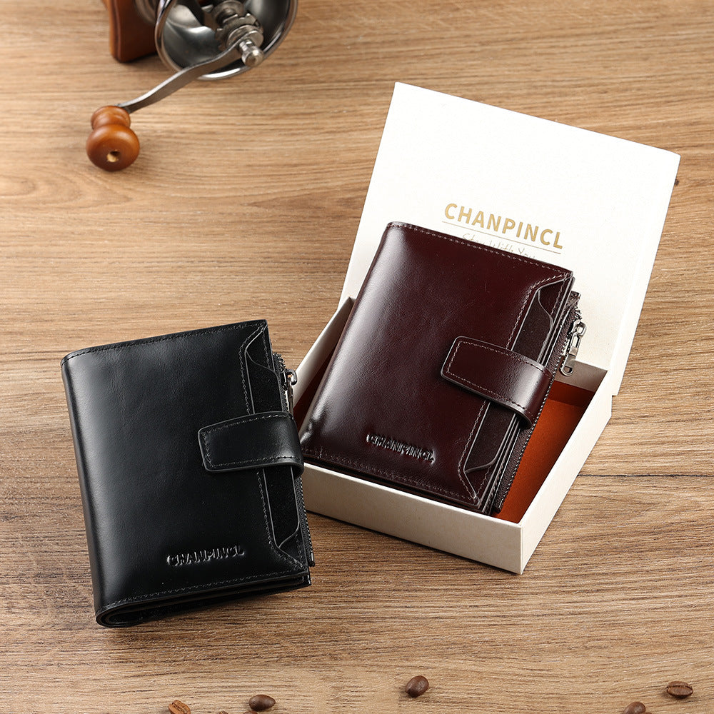 Men's Leather Car Drawing License First Layer Bags