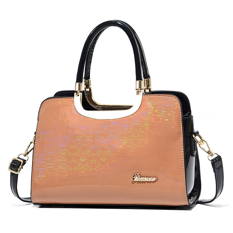 Women's Bright Leather Large Capacity Commuter Fashion Handbags