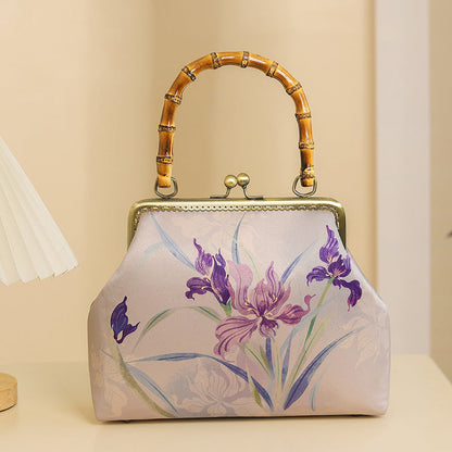 Iris Bamboo Printed Ancient Style Cheongsam Handbags