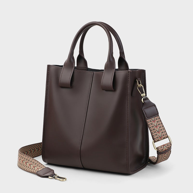 Women's Chinese Style Portable Genuine Leather Handbags