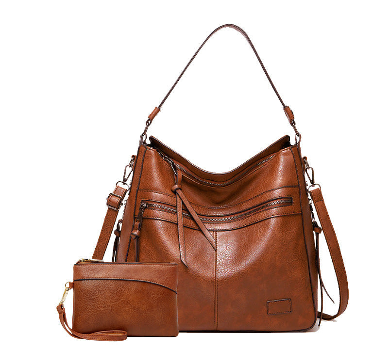 Attractive Women's Beautiful Trendy Double Zipper Shoulder Bags
