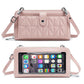 Women's Leather Embroidered Touch Screen Cell Clutch Phone Bags
