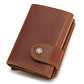 Men's Crazy Horse Leather Automatic Metal Cartridge Card Holder