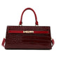 Women's Solid Color Large Capacity Crocodile Pattern Handbags