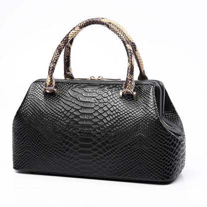 Women's First Layer Leather Hand Holding Pillow Boston Handbags