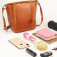 Women's Wax Cowhide Portable Fashionable Large Capacity Shoulder Bags