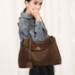 Women's Frosted Cowhide High-grade Large Capacity Portable Armpit Bags