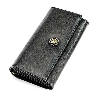 Women's Pretty Leather Long Fashion Cattlehide Ladies Wallets