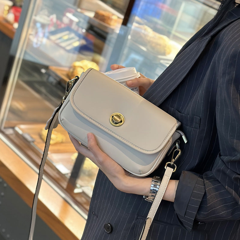 Women's Genuine Leather Golden Underarm Fashion Shoulder Bags