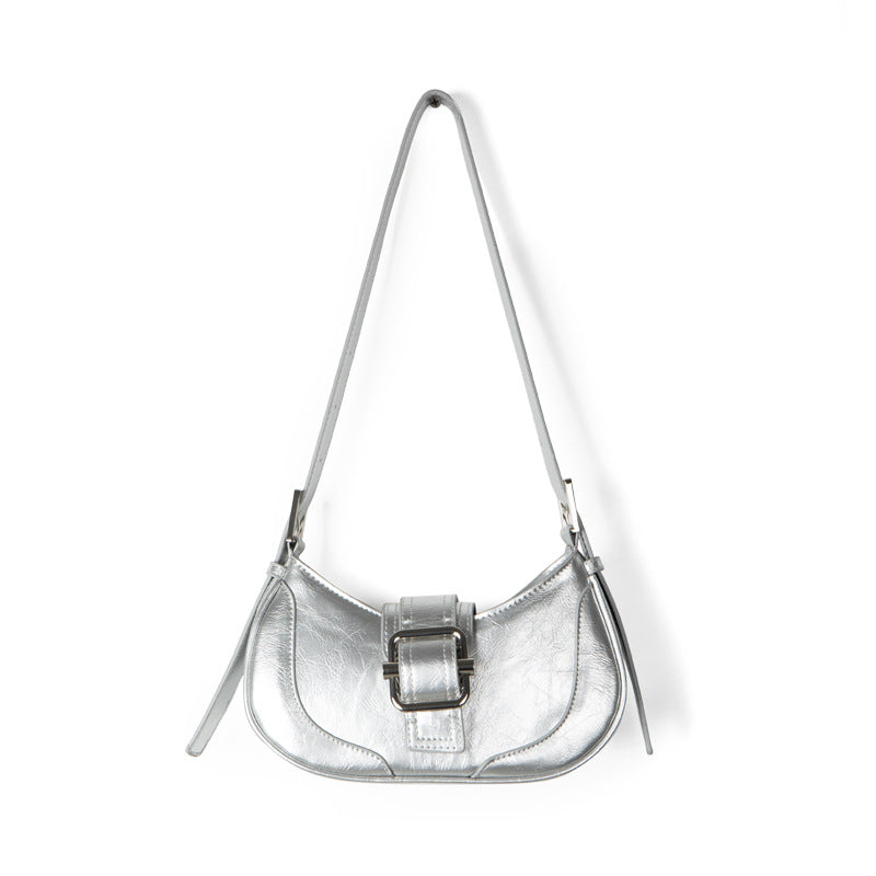 Women's Korean Contrast Color Baguette Advanced Texture Bags