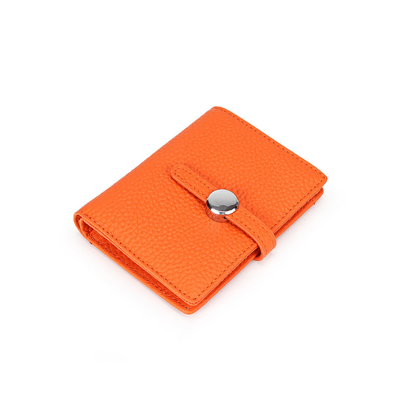 Women's First Layer Cowhide Short Trendy Genuine Ladies Wallets