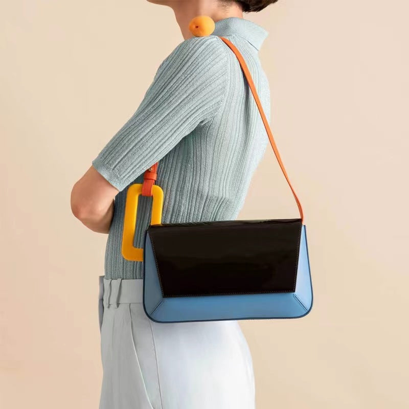 Women's Female Design Fashion Simple Trend Underarm Stitching Shoulder Bags
